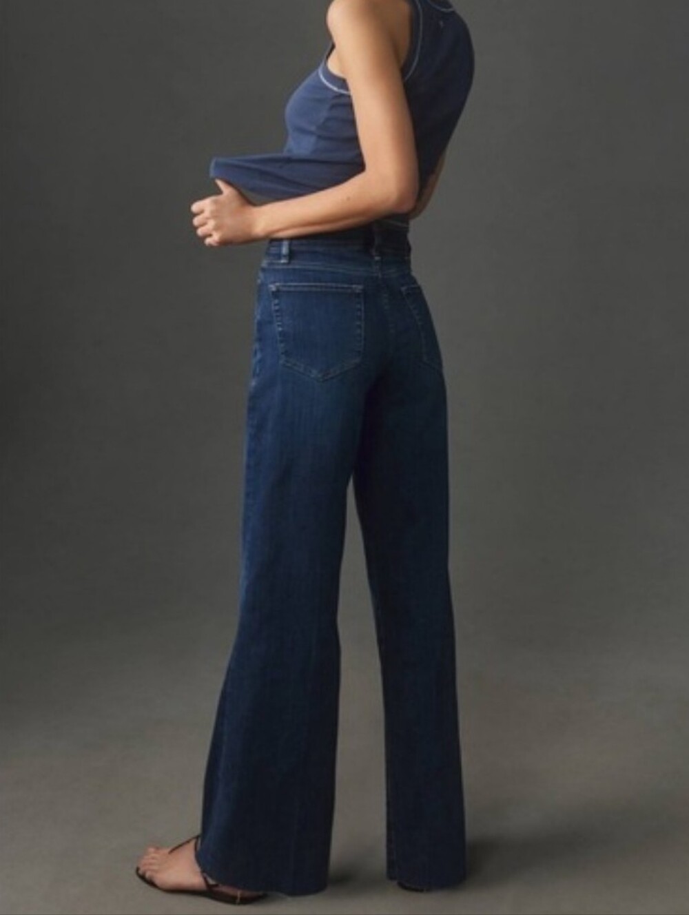 Frame Denim Le Slim Palazzo Raw After Lupine Wide-Leg Jeans Size 29 - Picture 11 of 11